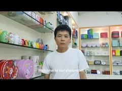 休日の季節的な円形の錫の容器のふたが付いている大きい円のギフトの金属の錫の容器