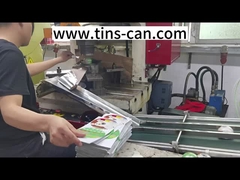 リボンのハンガーのクリスマスのプレゼントの包装を用いる昇進の注文の缶のクリスマスの球の錫の容器